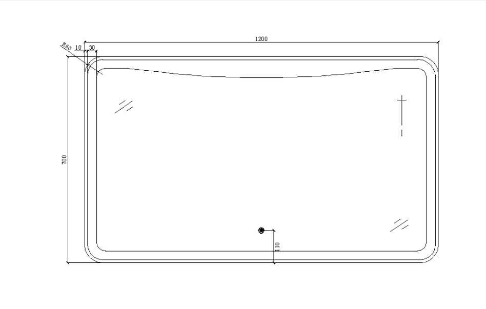 BELBAGNO FRAMELESS LED MIRROR 1200X700MM