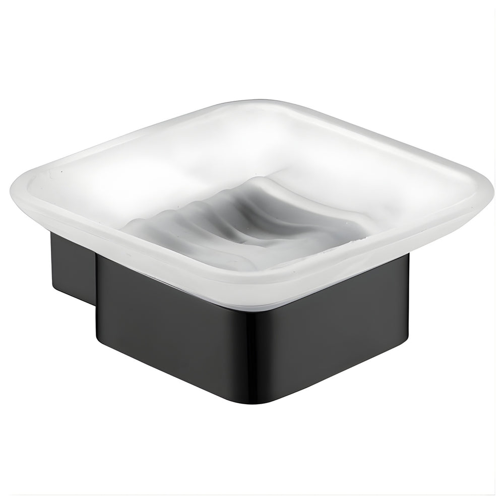 IKON ROSA SOAP DISH GLASS 105MM MATTE BLACK