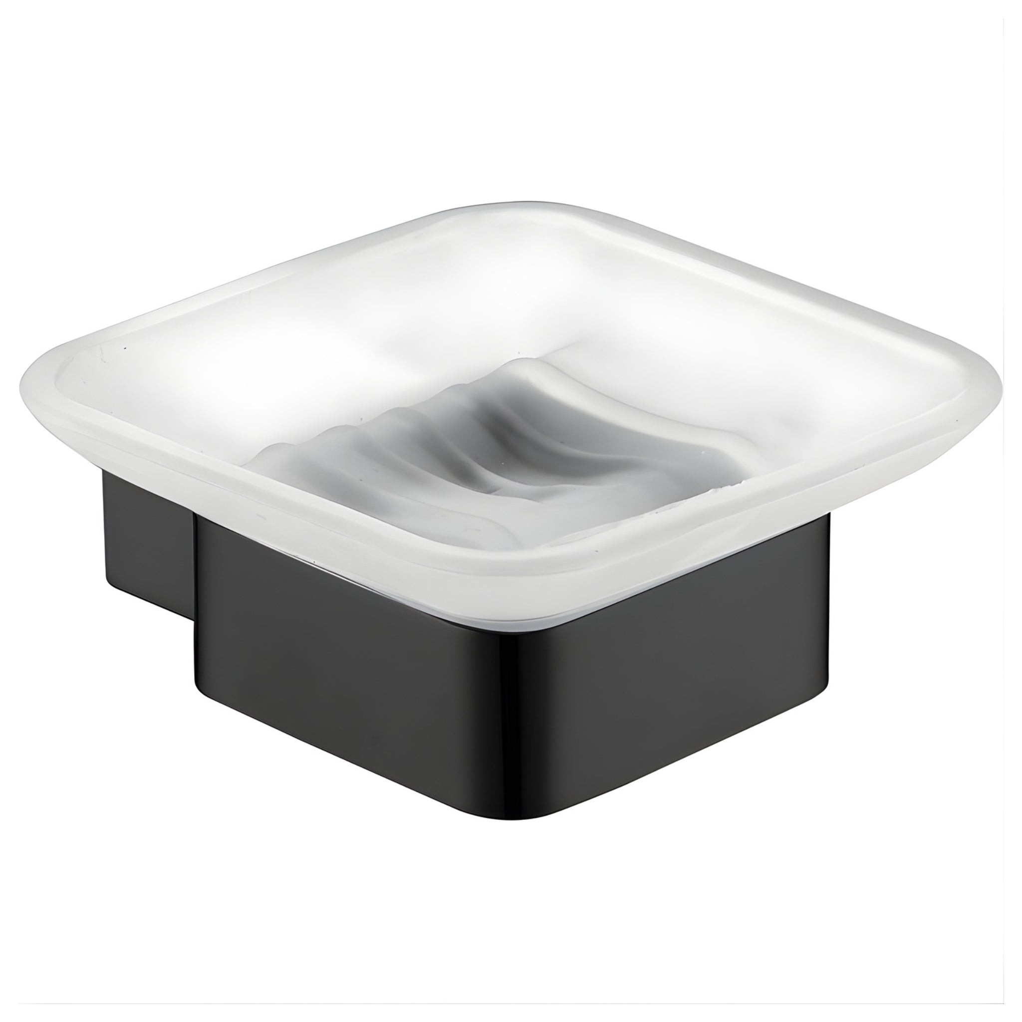 IKON ROSA SOAP DISH GLASS 105MM MATTE BLACK