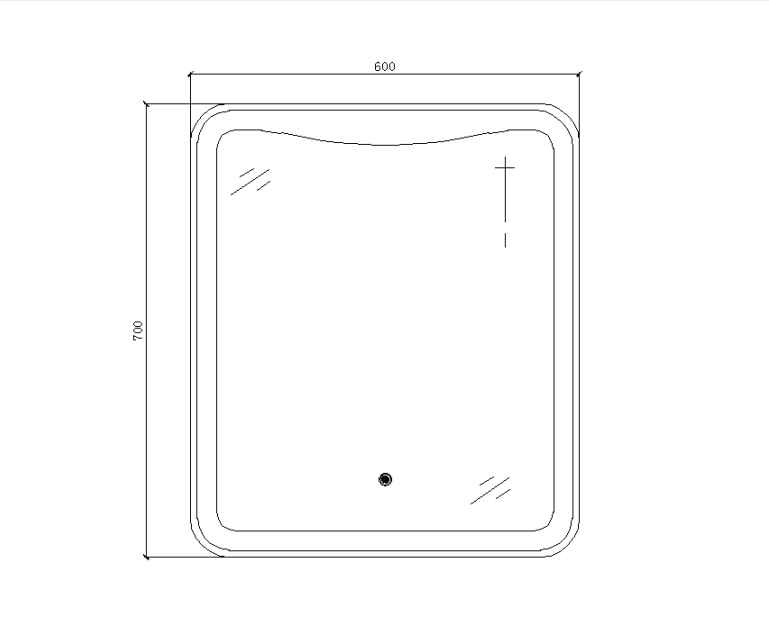 BELBAGNO FRAMELESS LED MIRROR 600X700MM