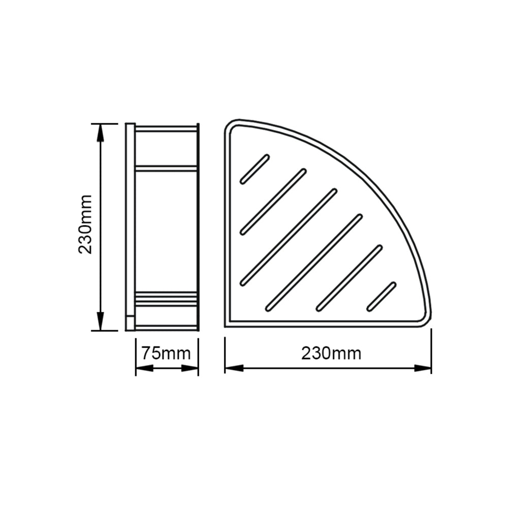 AQUAPERLA IVANO SHOWER SHELF 230MM CHROME