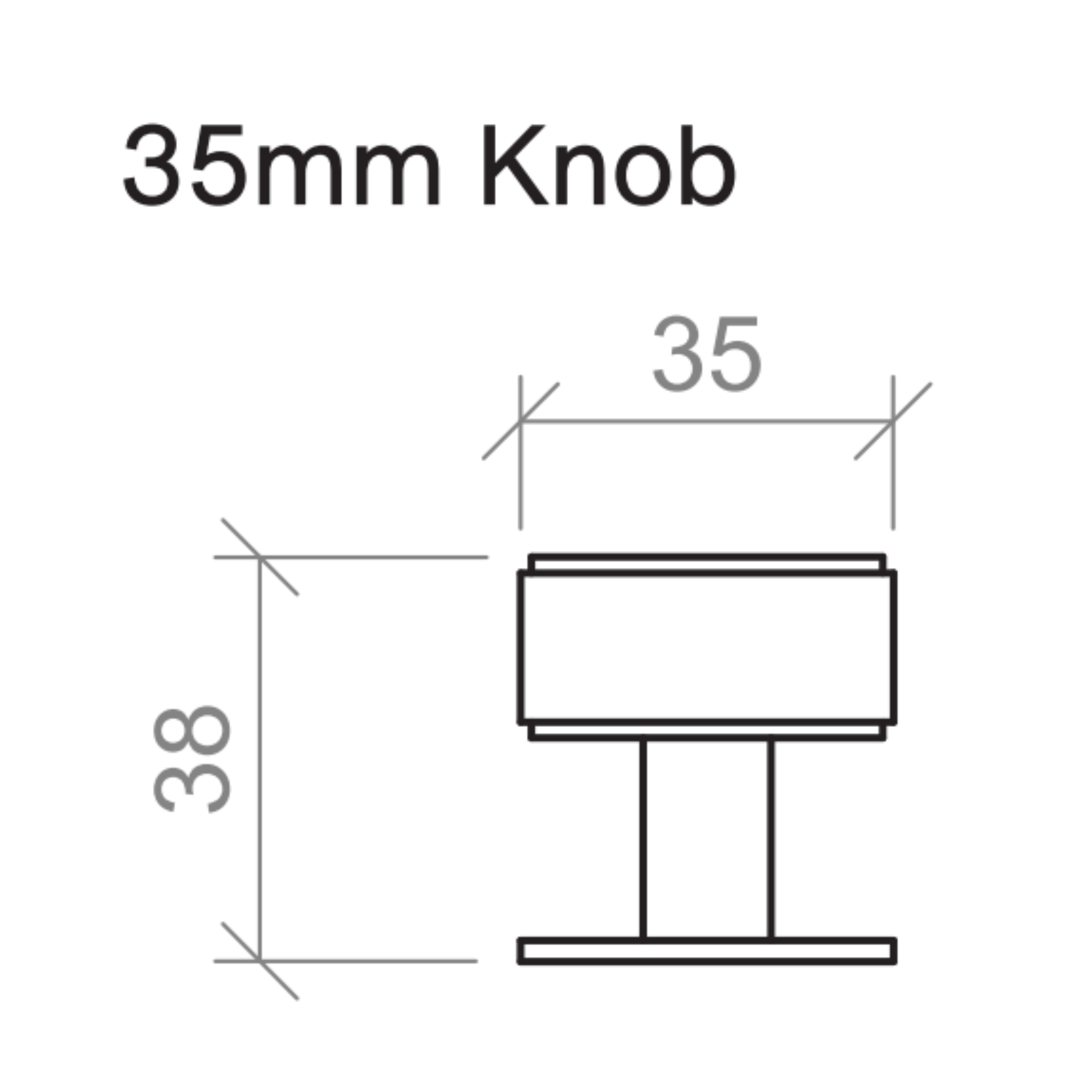 TIMBERLINE DUKE KNOB HANDLE 35MM CHROME