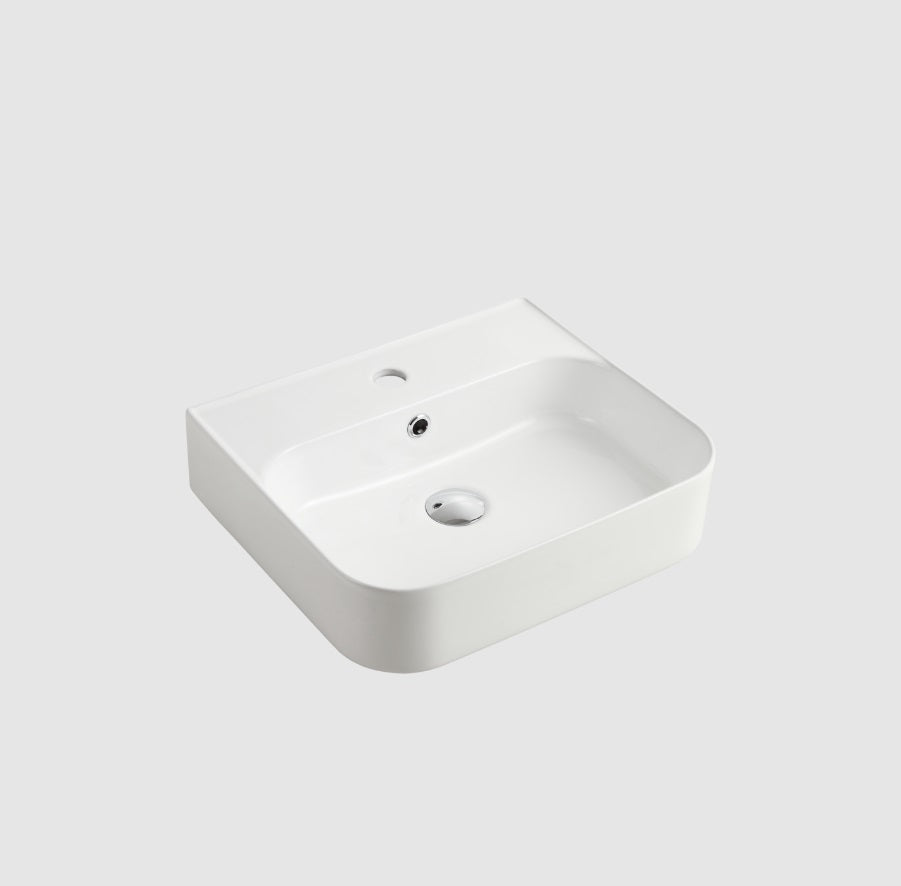 OLIVERI DUBLIN RECTANGULAR WALL HUNG BASIN WHITE 460MM