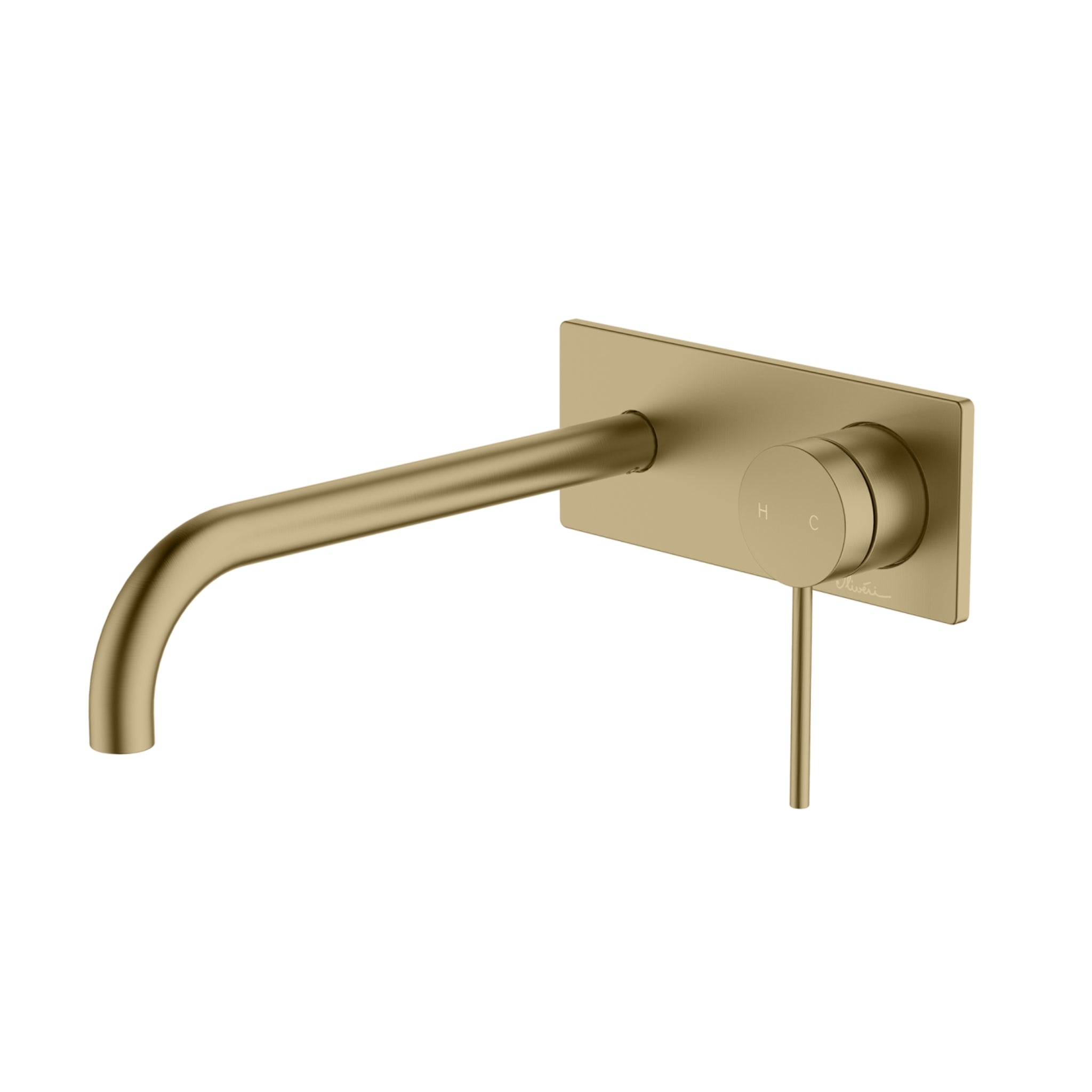 OLIVERI VENICE LEAD FREE CURVED WALL MIXER SET 172MM CLASSIC GOLD