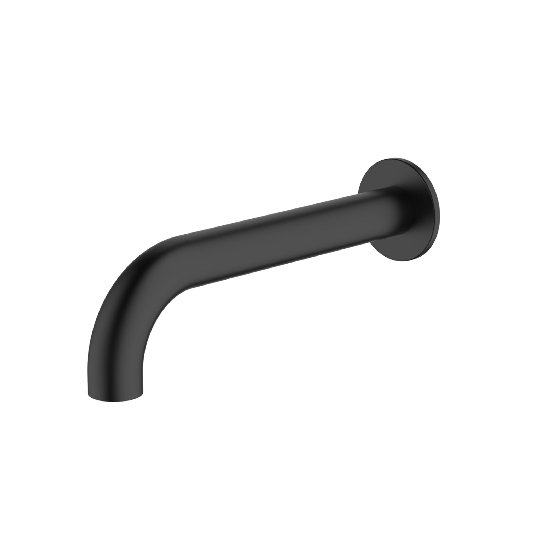 OLIVERI VENICE LEAD FREE CURVED WALL SPOUT 207MM MATTE BLACK