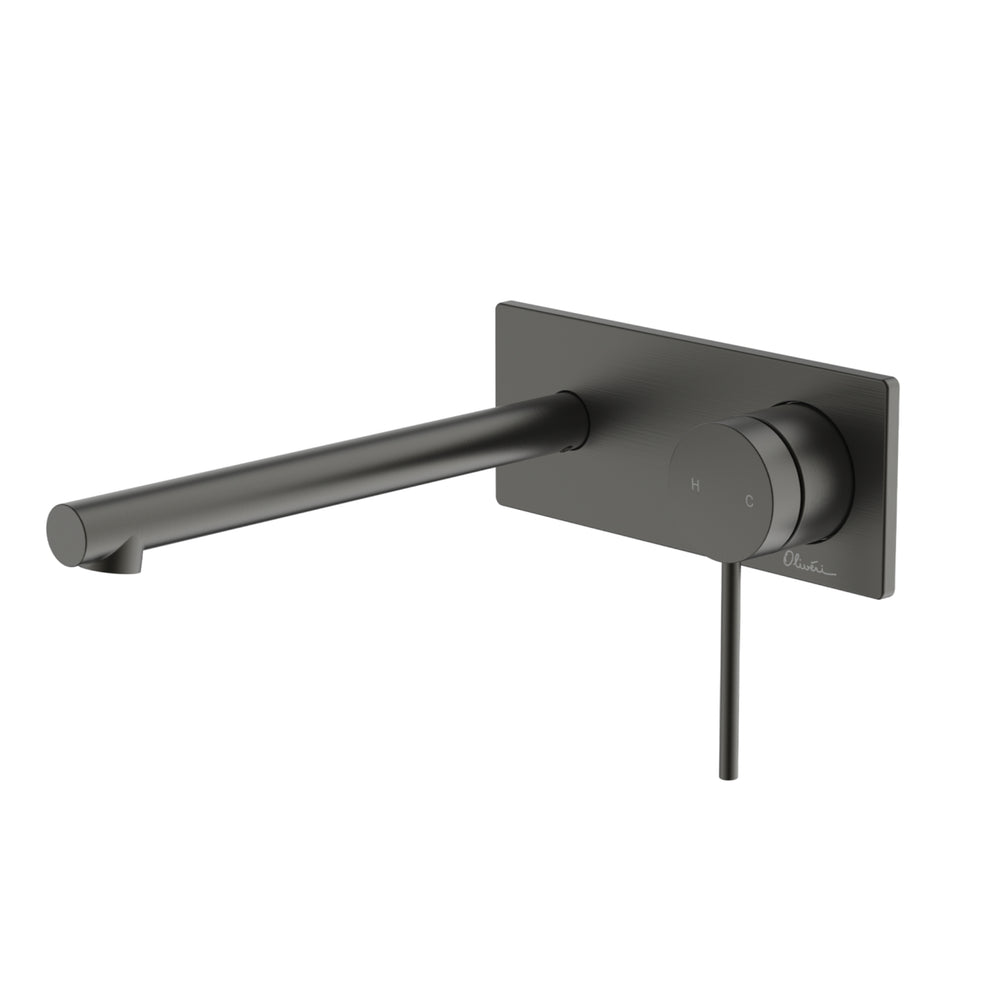 OLIVERI VENICE STRAIGHT WALL MIXER SET 172MM GUN METAL