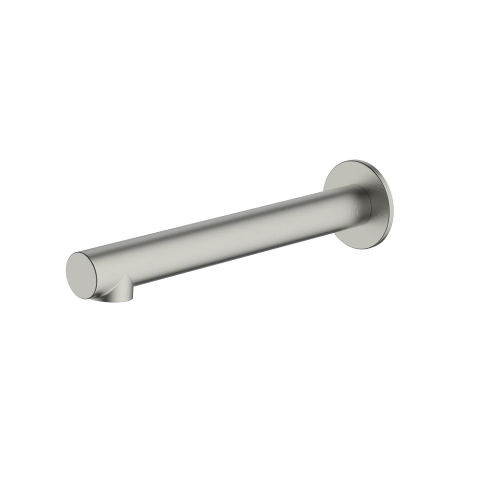 OLIVERI VENICE STRAIGHT WALL SPOUT 224MM BRUSHED NICKEL