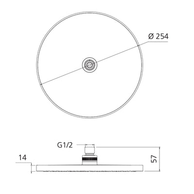 OLIVERI ROME SHOWER ROSE 254MM CHROME