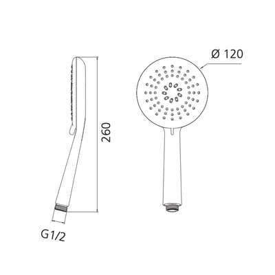 OLIVERI COPENHAGEN HAND SHOWER HEAD 260MM CHROME