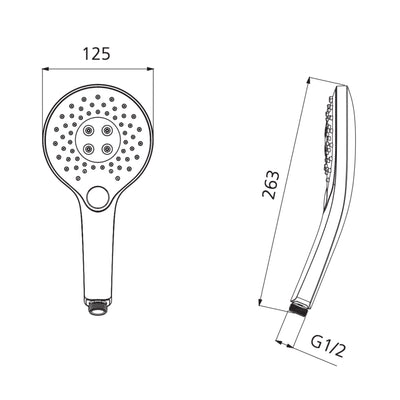 OLIVERI ROME HAND SHOWER HEAD 263MM CHROME