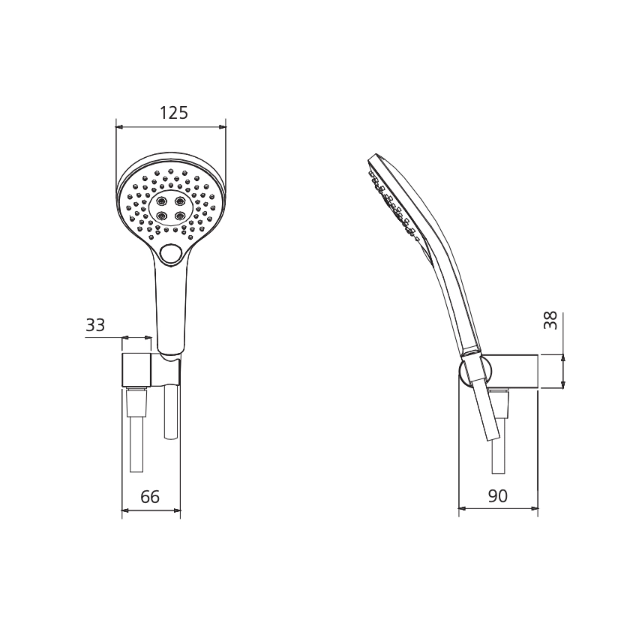OLIVERI ROME HAND SHOWER WITH BRACKET BRUSHED NICKEL