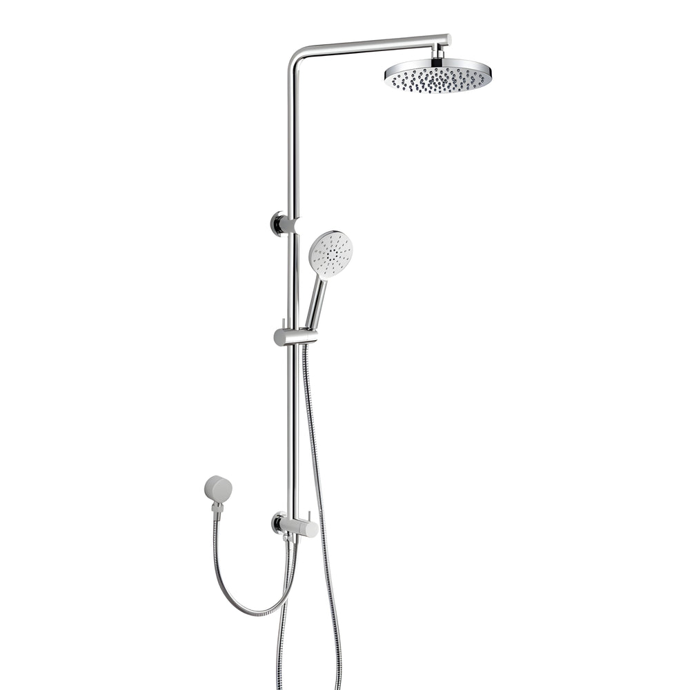 IKON CORA ROUND MULTI FUNCTION SHOWER SET TWO HOSES CHROME