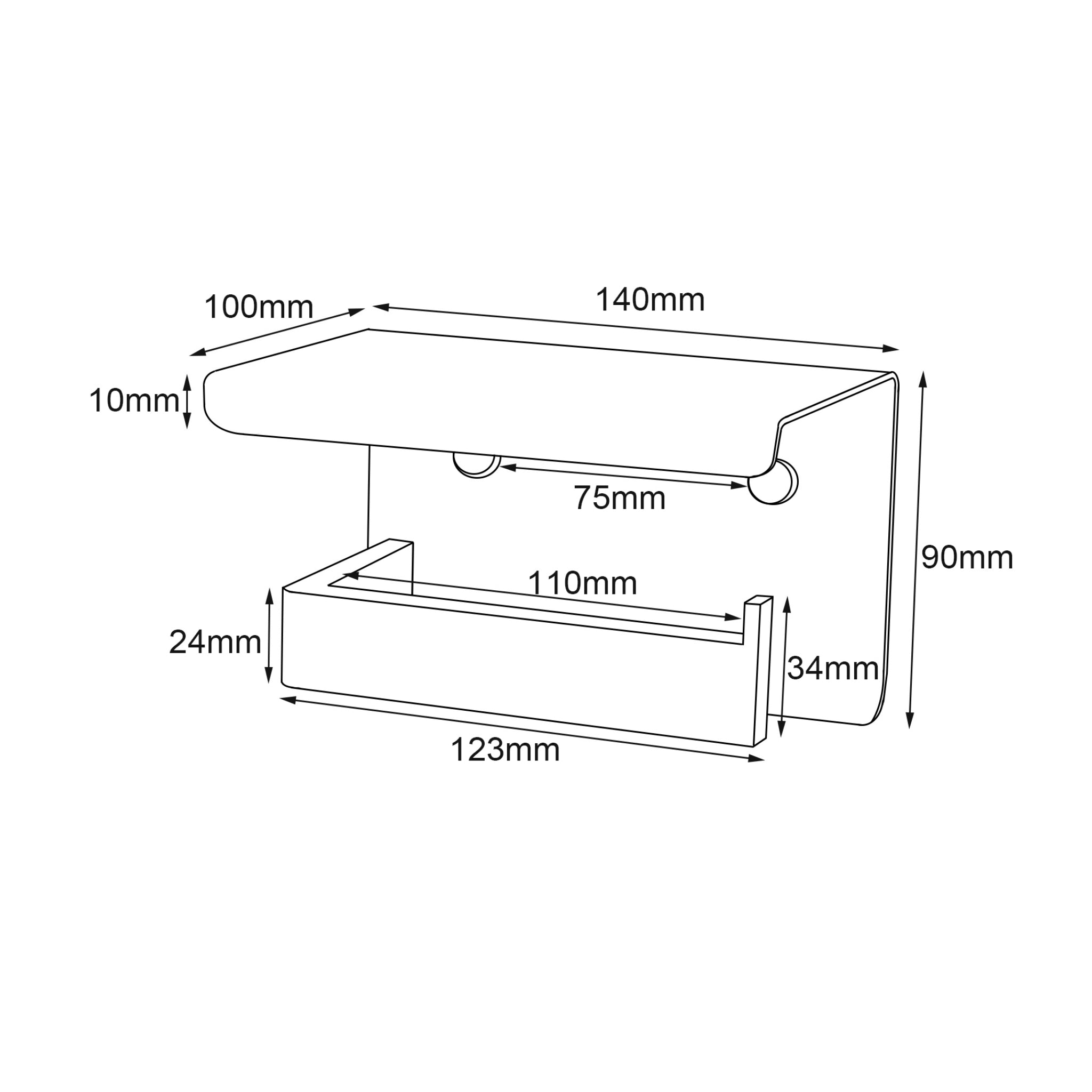 AQUAPERLA IVANO TOILET PAPER HOLDER CHROME