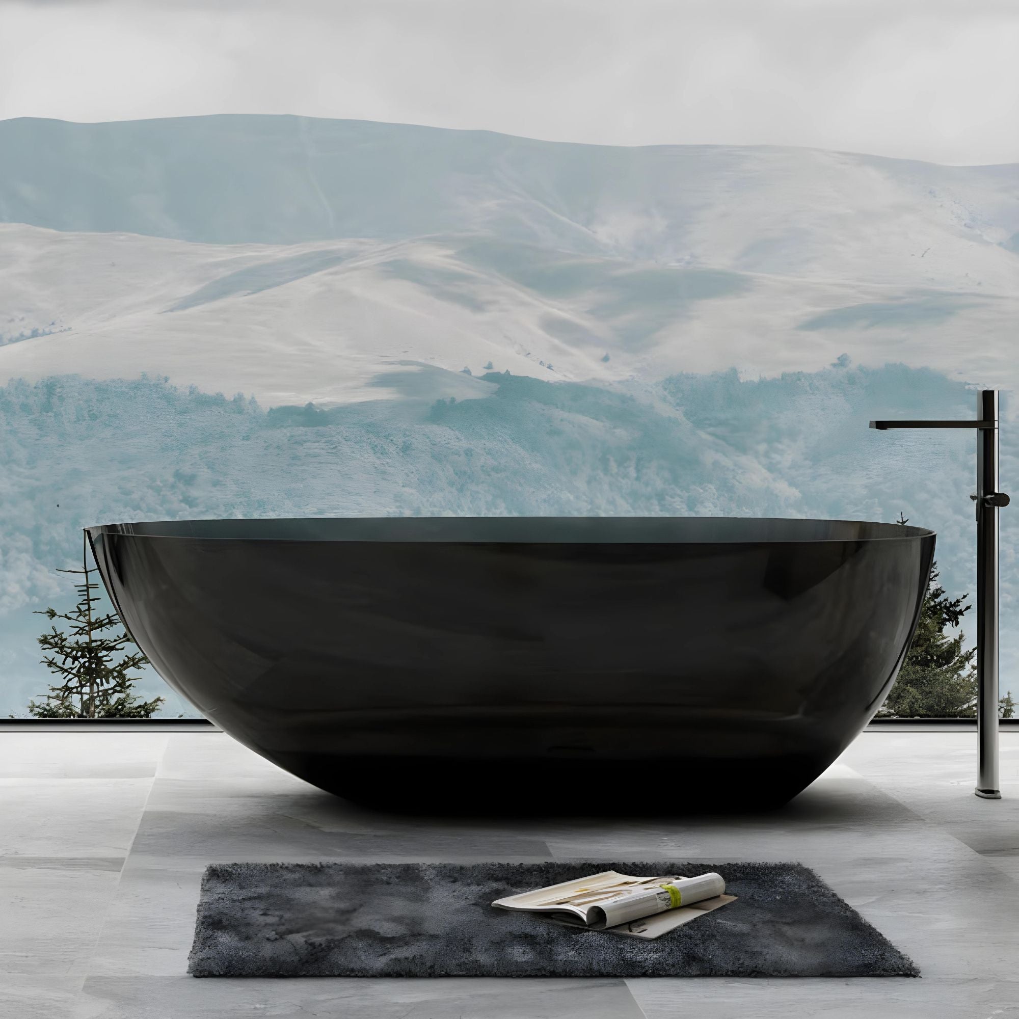 RIVA PETII FREESTANDING BATHTUB TRANSPARENT BLACK (AVAILABLE IN 1500MM AND 1700MM)