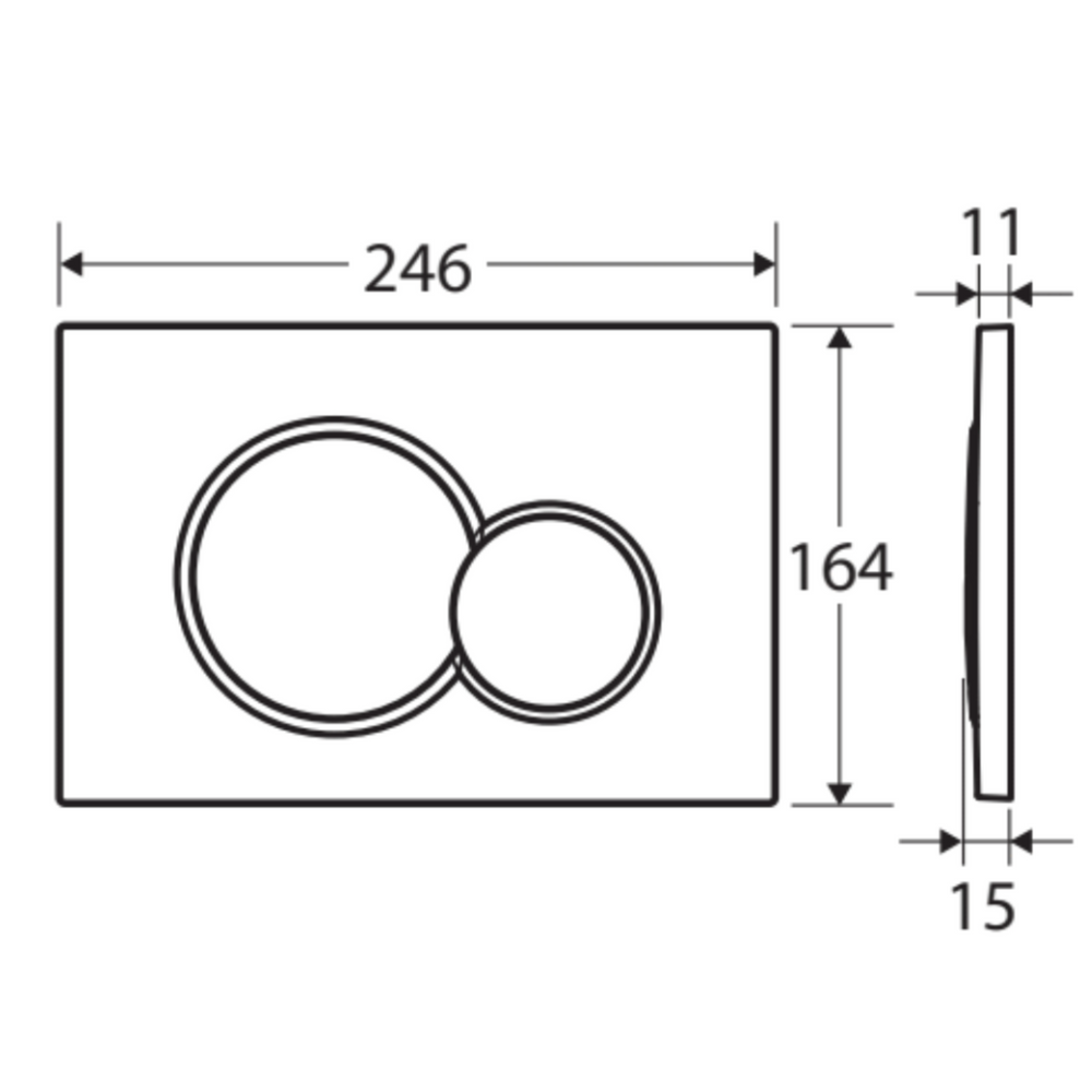 FIENZA SIGMA ROUND BUTTON FLUSH PLATE 246MM BRUSHED COPPER