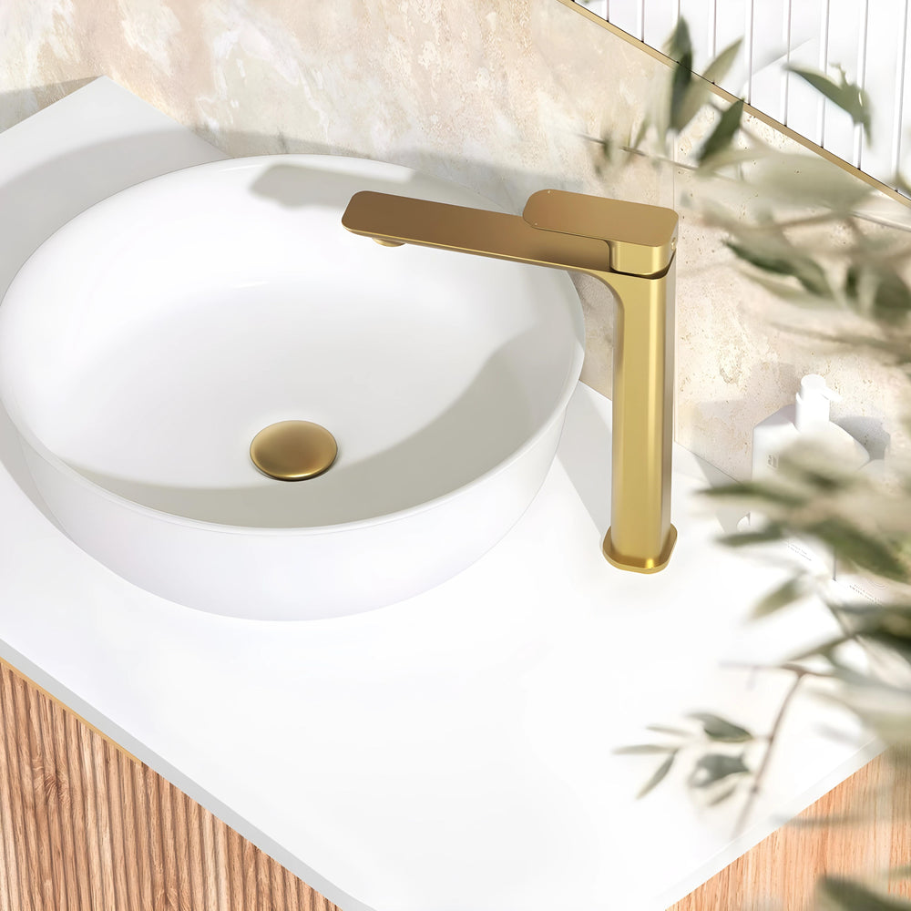 OSKAR TALL BASIN MIXER 281MM BRUSHED GOLD