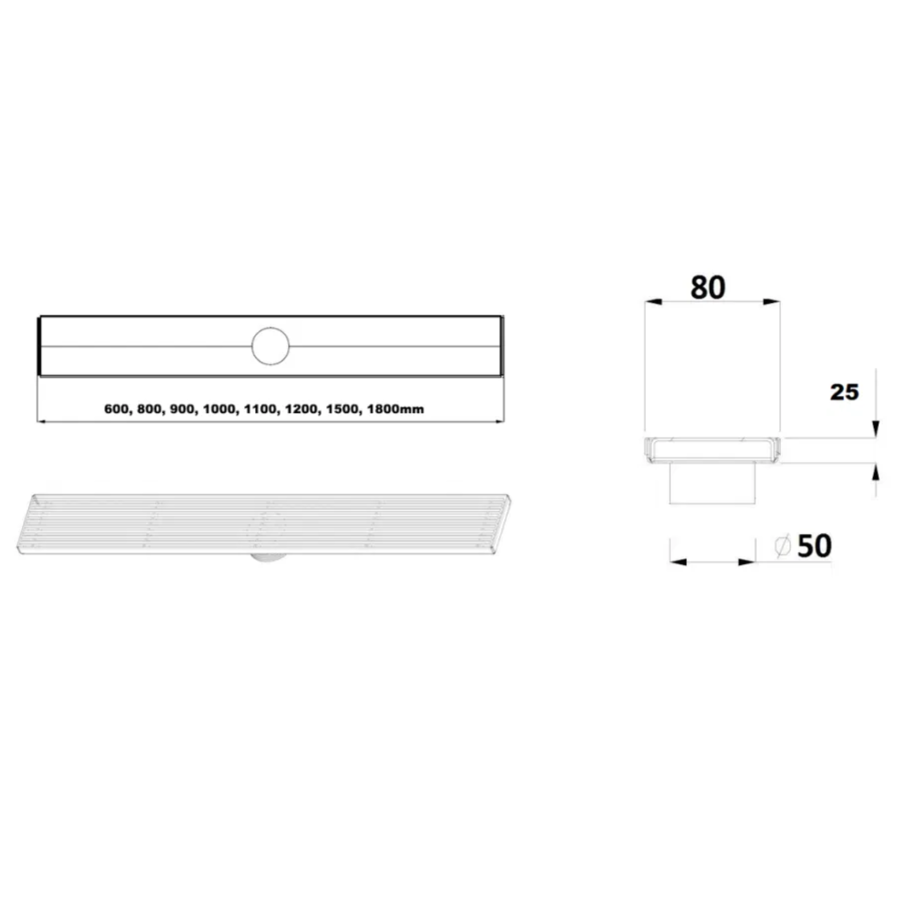 BELLA VISTA PROJECT SLT-PATTERN SHOWER GRATE STAINLESS STEEL (AVAILABLE IN MULTIPLE SIZES)