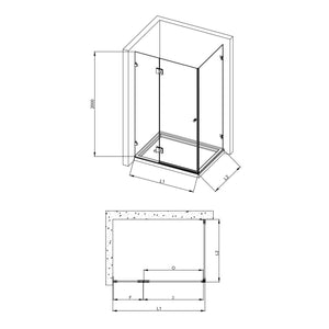 COVEY WALL TO WALL FRAMELESS PIVOTAL HINGE DOOR SHOWER SCREEN LIGHT GOLD