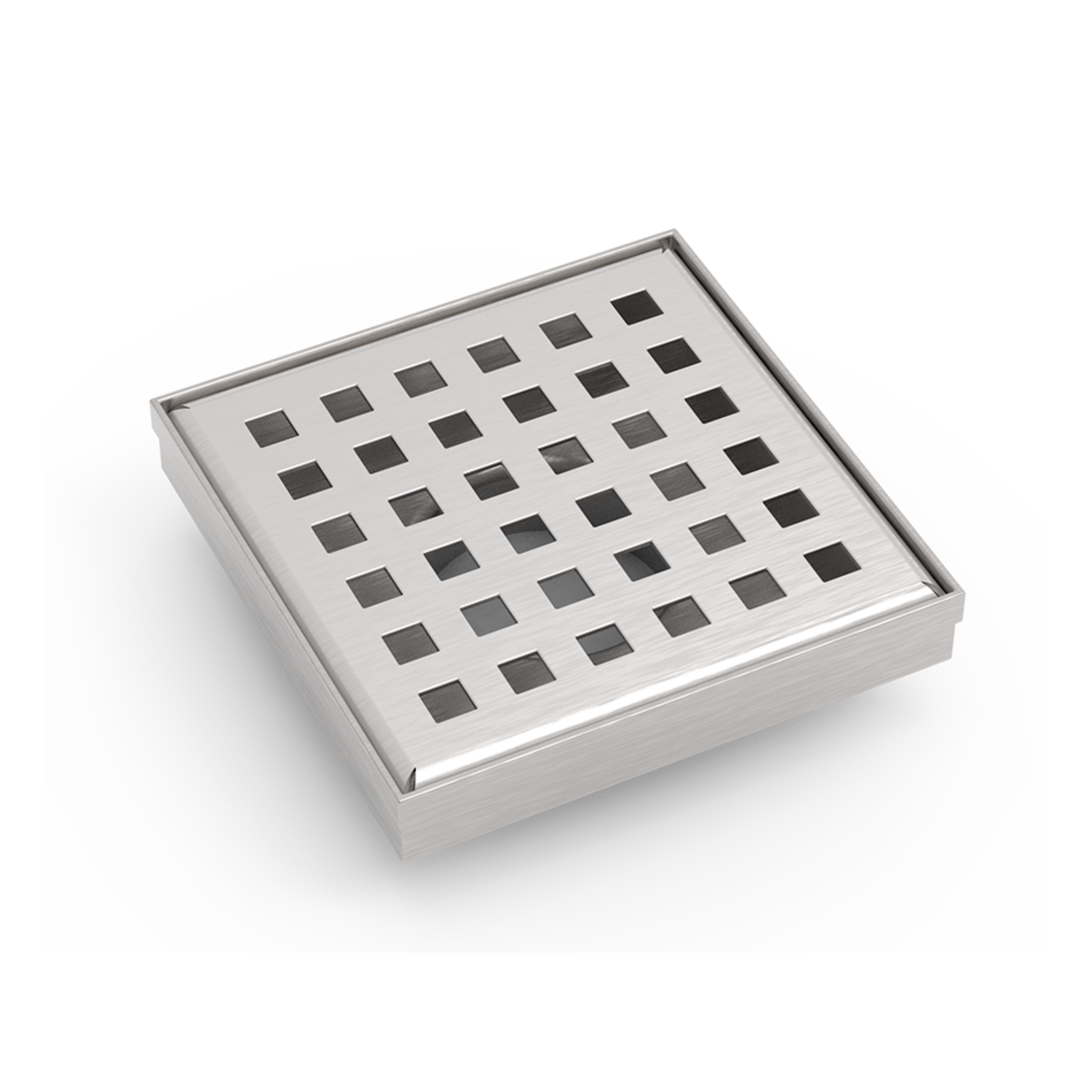 BELLA VISTA BUILDERS SQUARE PATTERN MINI SHOWER GRATE 100MM STAINLESS STEEL