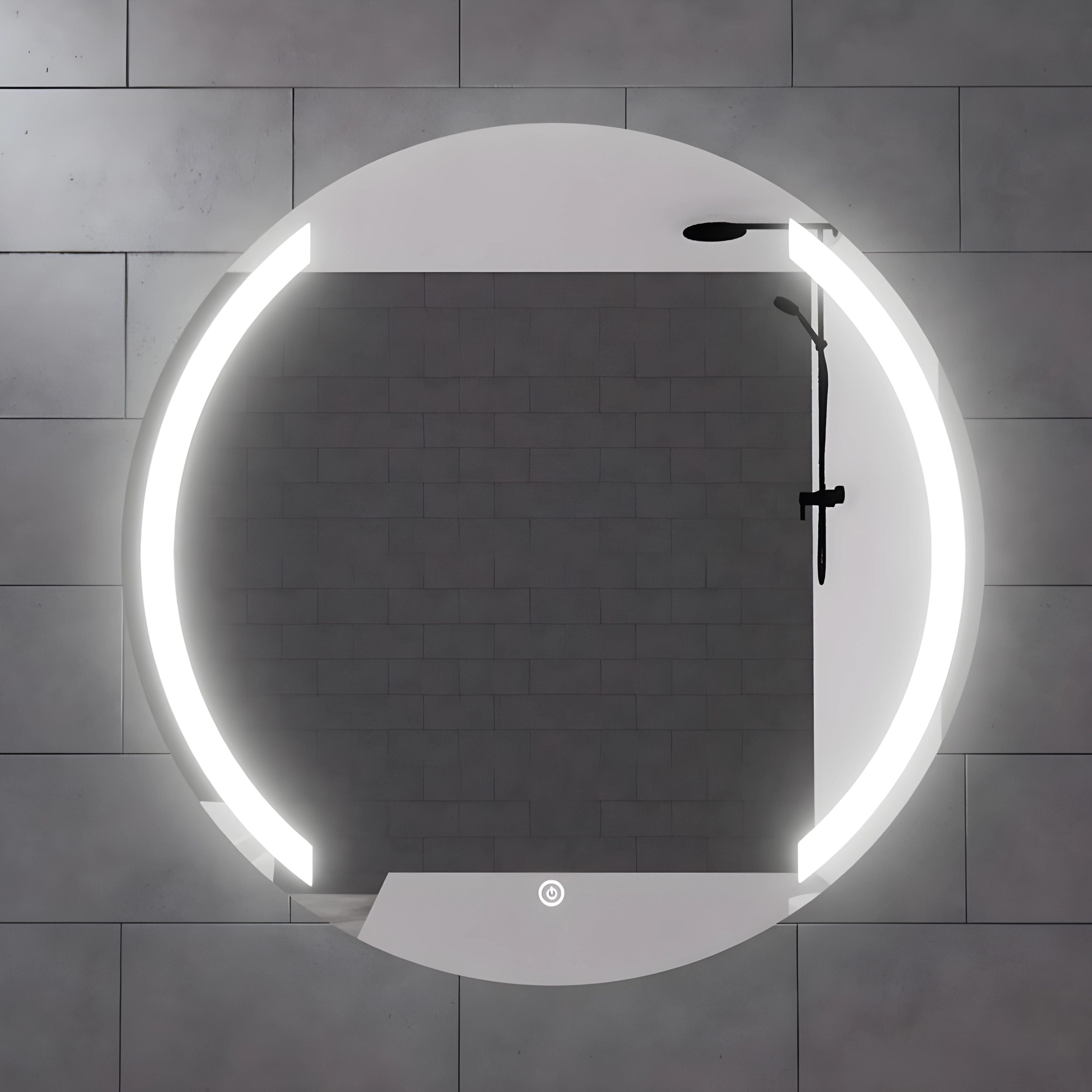 RIVA R1 FRAMELESS FRONTLIT ROUND LED MIRROR 3 COLOUR LIGHTS 800X800MM