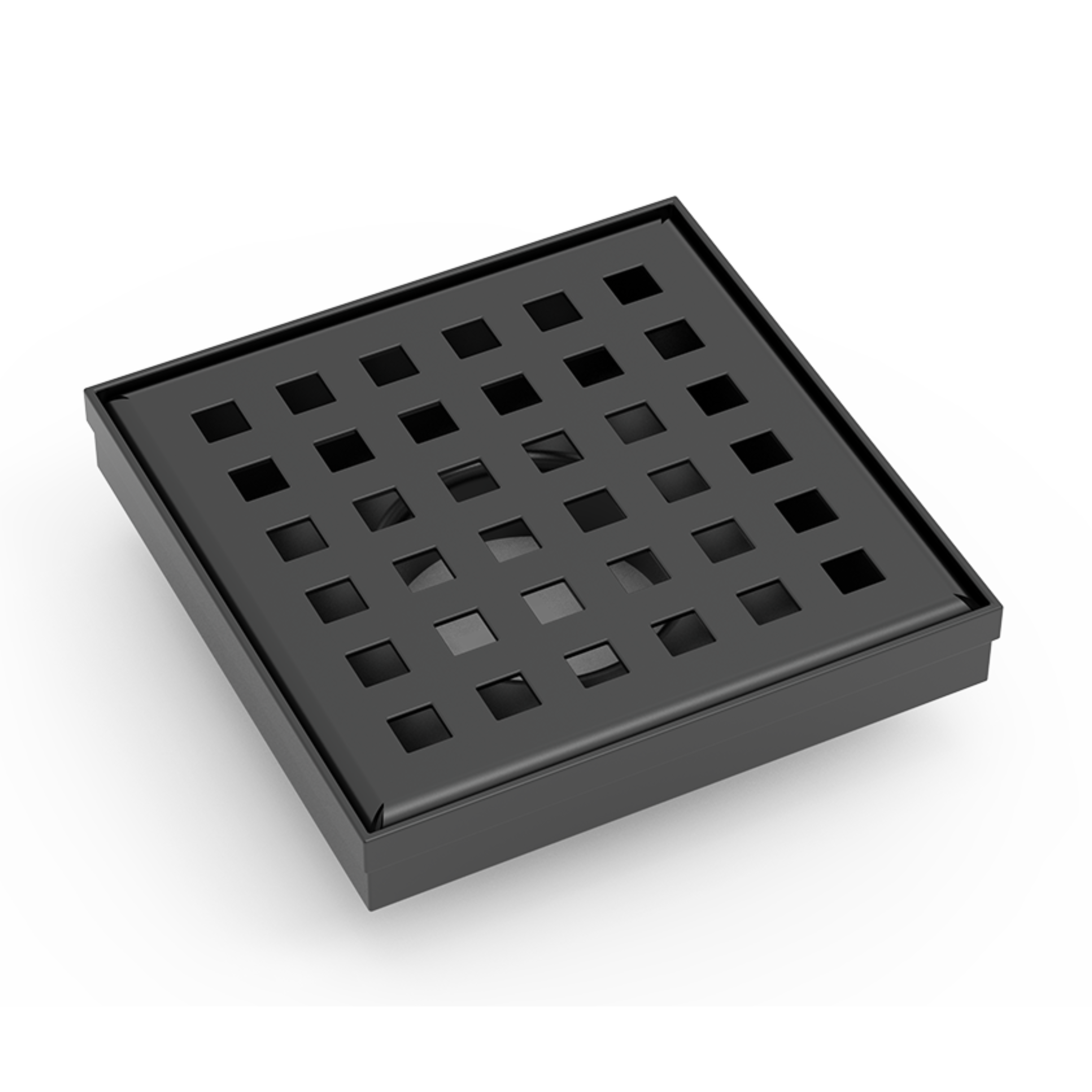 BELLA VISTA BUILDERS SQUARE PATTERN MINI SHOWER GRATE 100MM BLACK