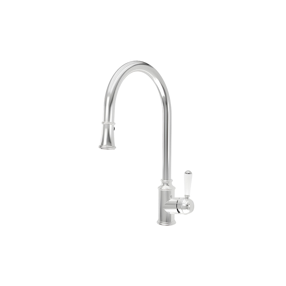 LINSOL TOMMY PULL DOWN SINK MIXER 430MM CHROME AND WHITE