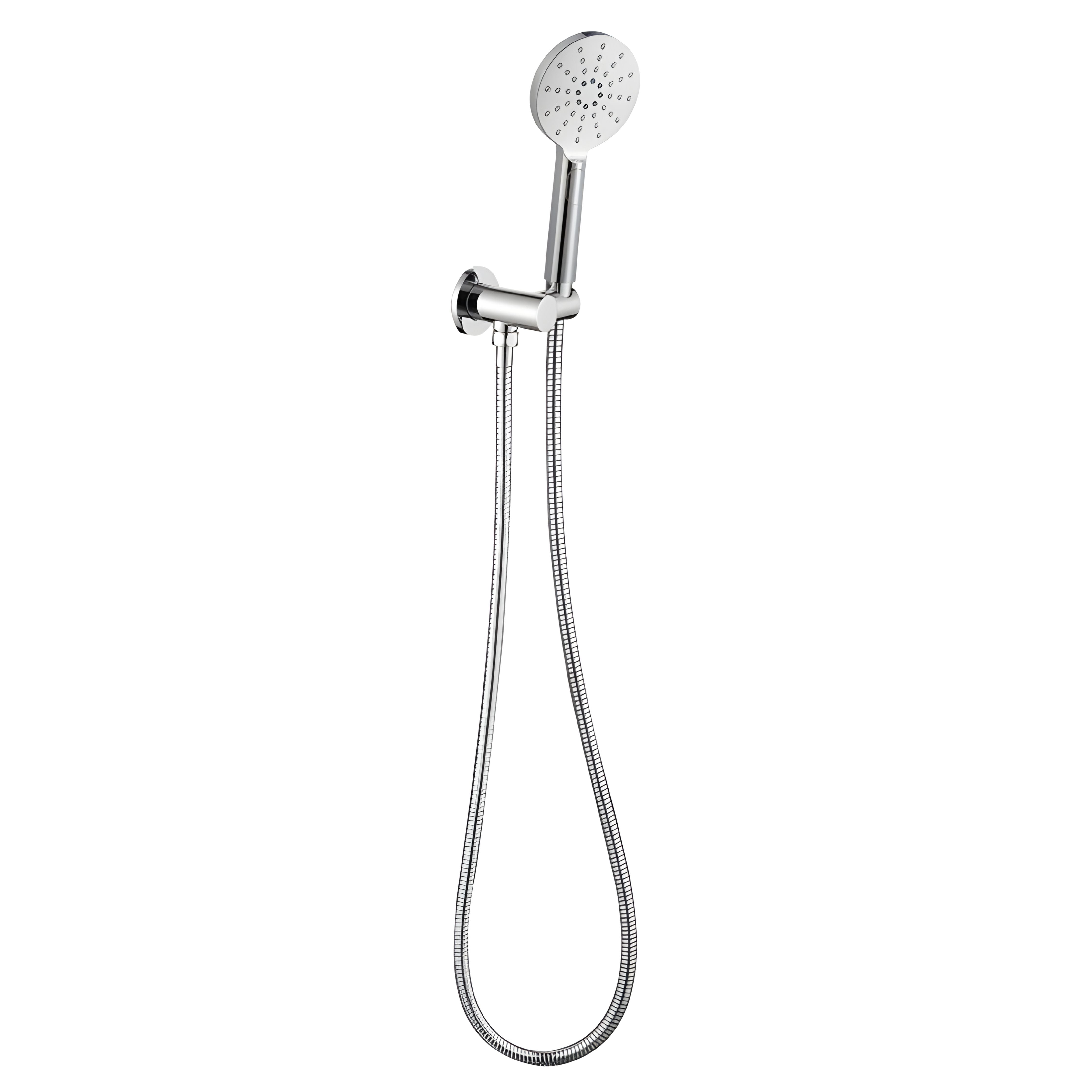 IKON CORA ROUND HAND SHOWER ON WALL OUTLET BRACKET MATTE BLACK