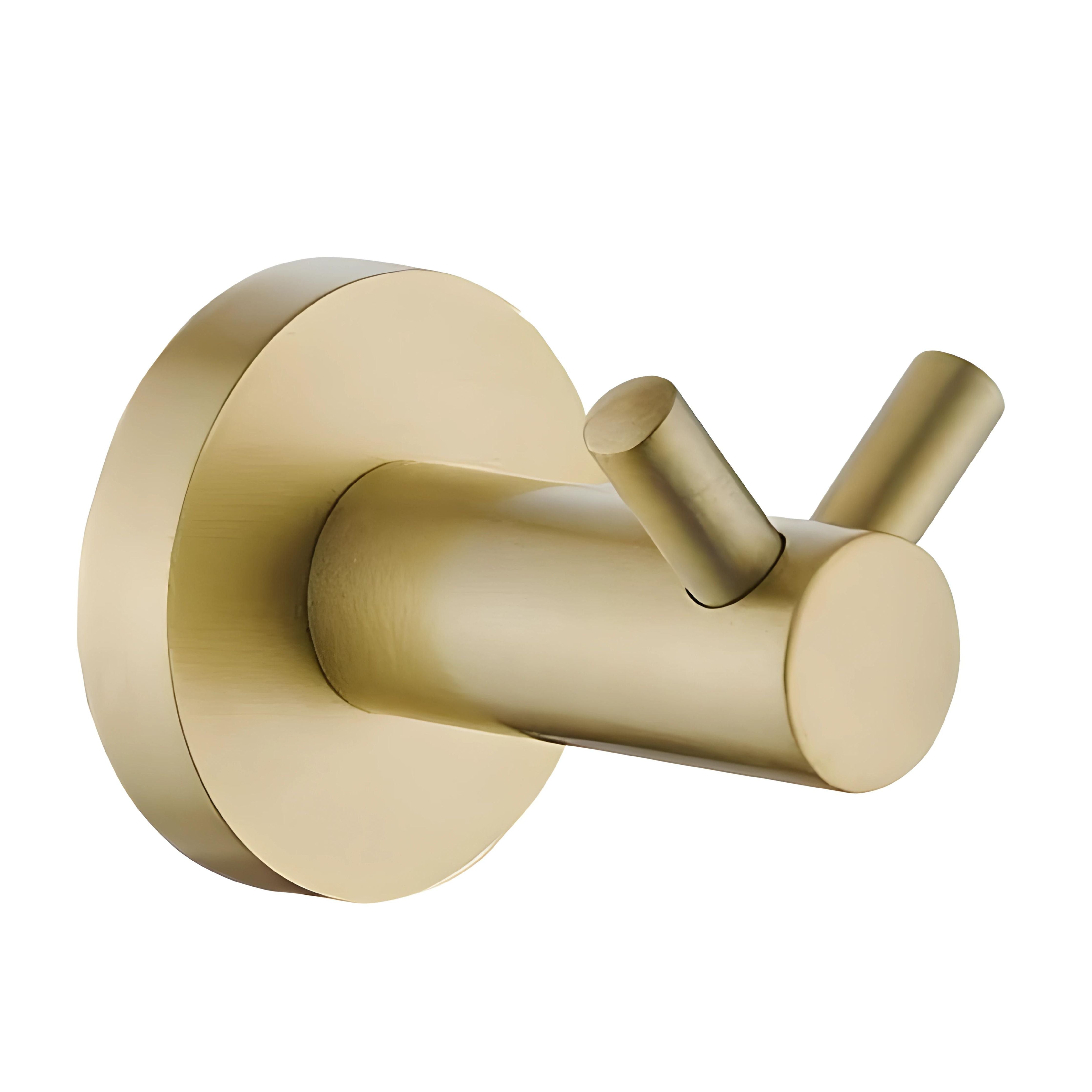 HELLYCAR IDEAL DOUBLE ROBE HOOK BRUSHED GOLD
