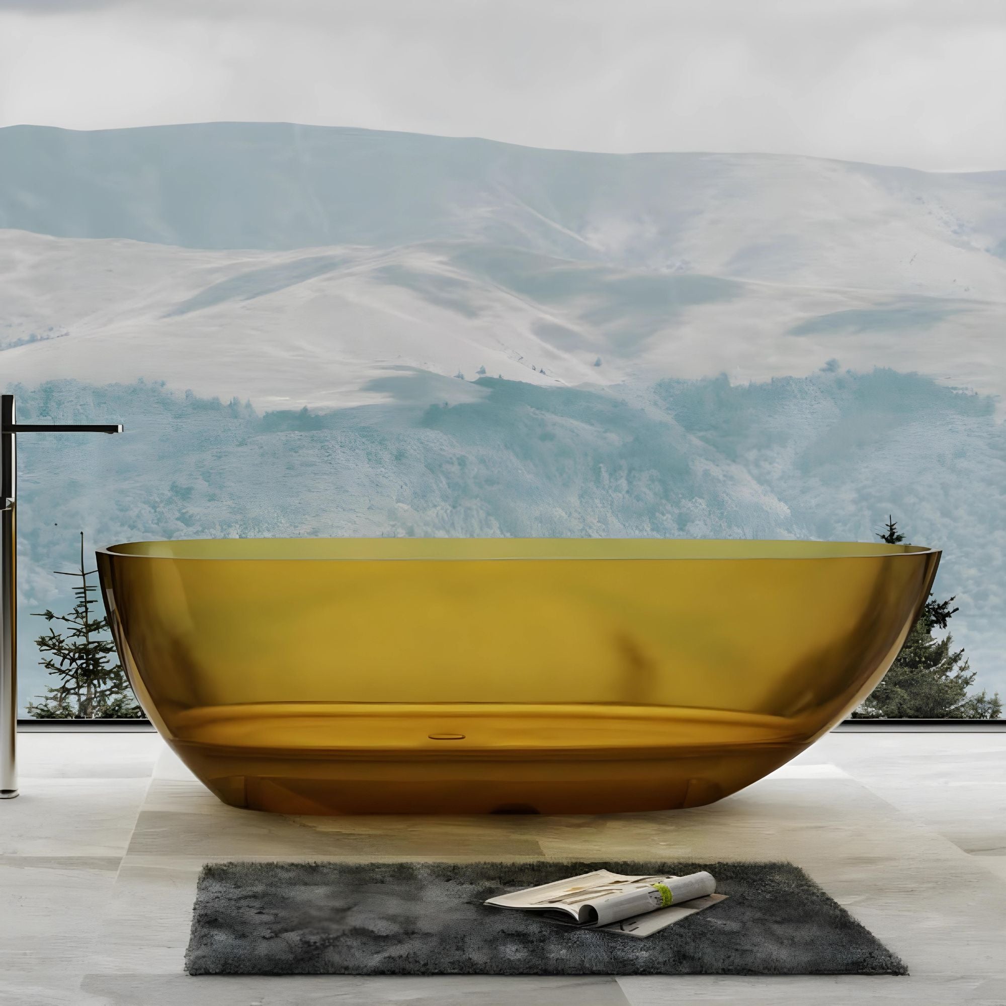 RIVA PETII FREESTANDING BATHTUB TRANSPARENT YELLOW (AVAILABLE IN 1500MM AND 1700MM)