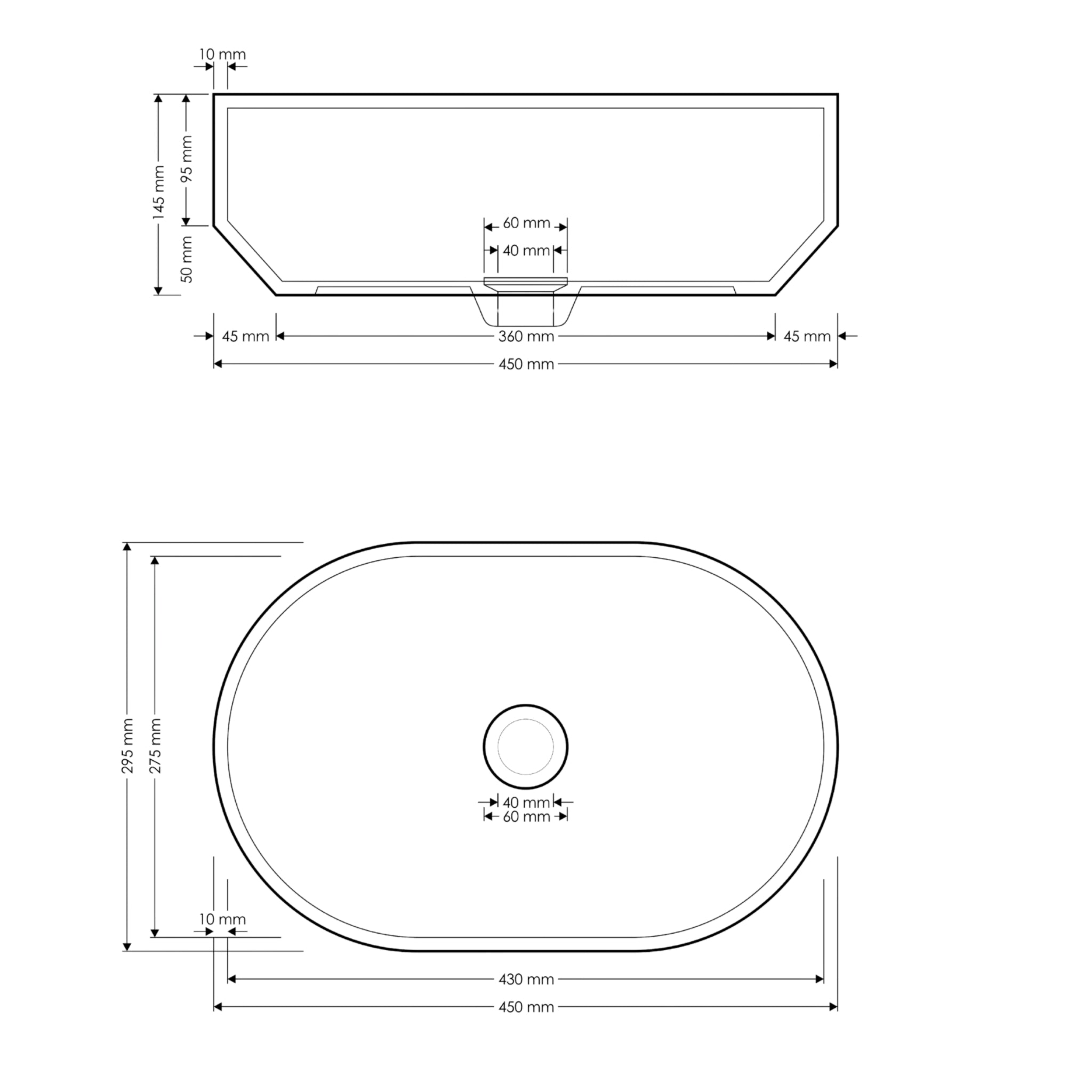 MADU EDEN ABOVE COUNTER BASIN TERRAZO STONE GREY 450MM
