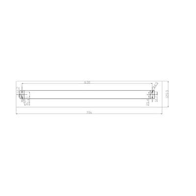 LINSOL SIIENA SINGLE BAR HEATED RAIL CHROME 650MM