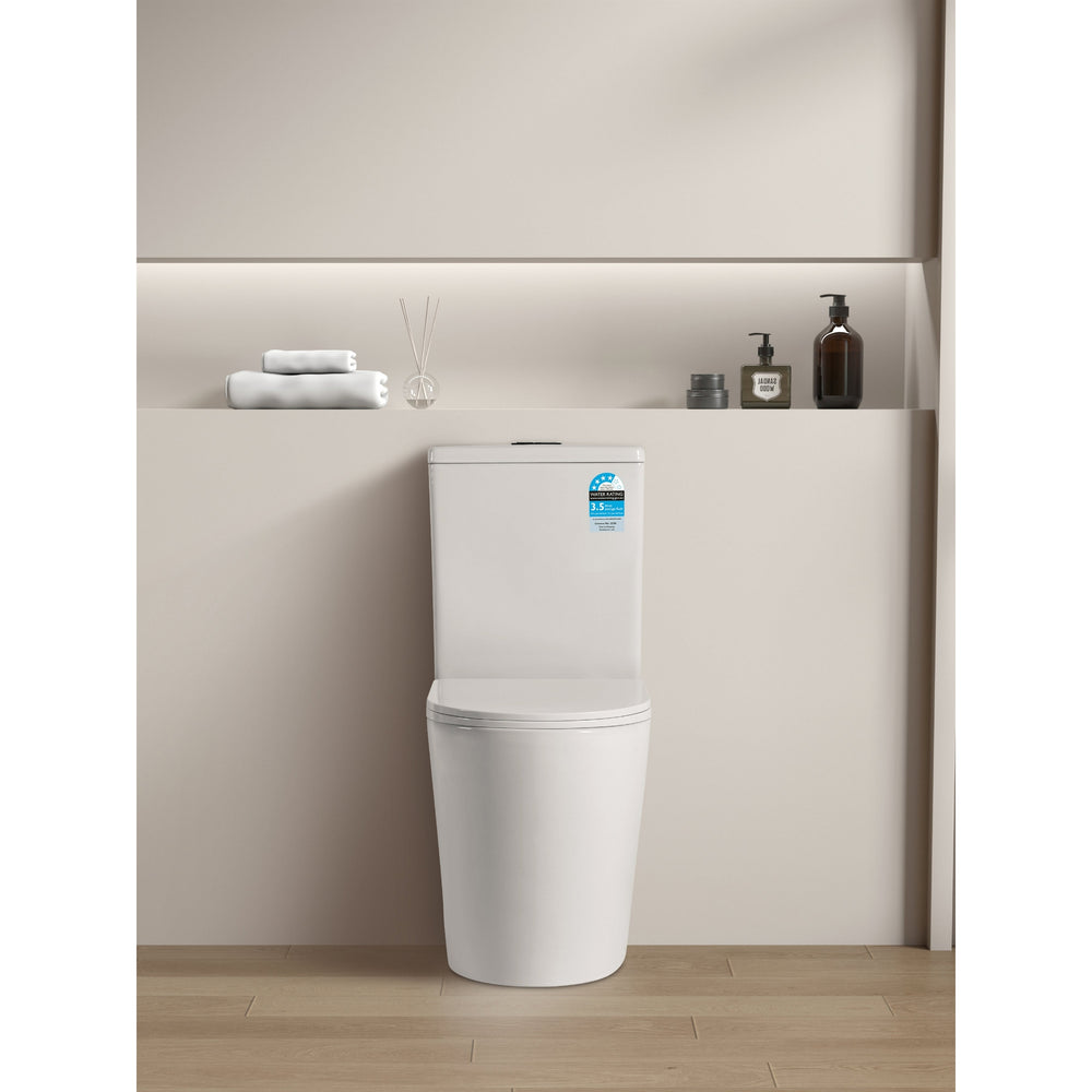 VITO ROLAND RIMLESS BACK-TO-WALL TOILET SUITE GLOSS WHITE