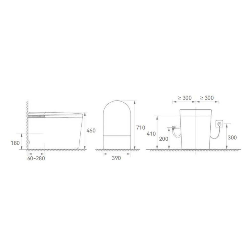 VITO VESSO SMART INTEGRATED TOILET WITH REMOTE CONTROLLED BIDET GLOSS WHITE