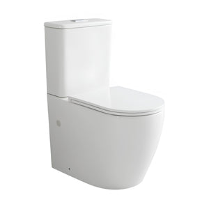 VITO NOVA RIMLESS BACK TO WALL TOILET SUITE GLOSS WHITE