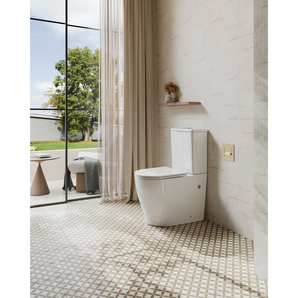 VITO LUMIA RIMLESS BACK TO WALL TOILET SUITE GLOSS WHITE