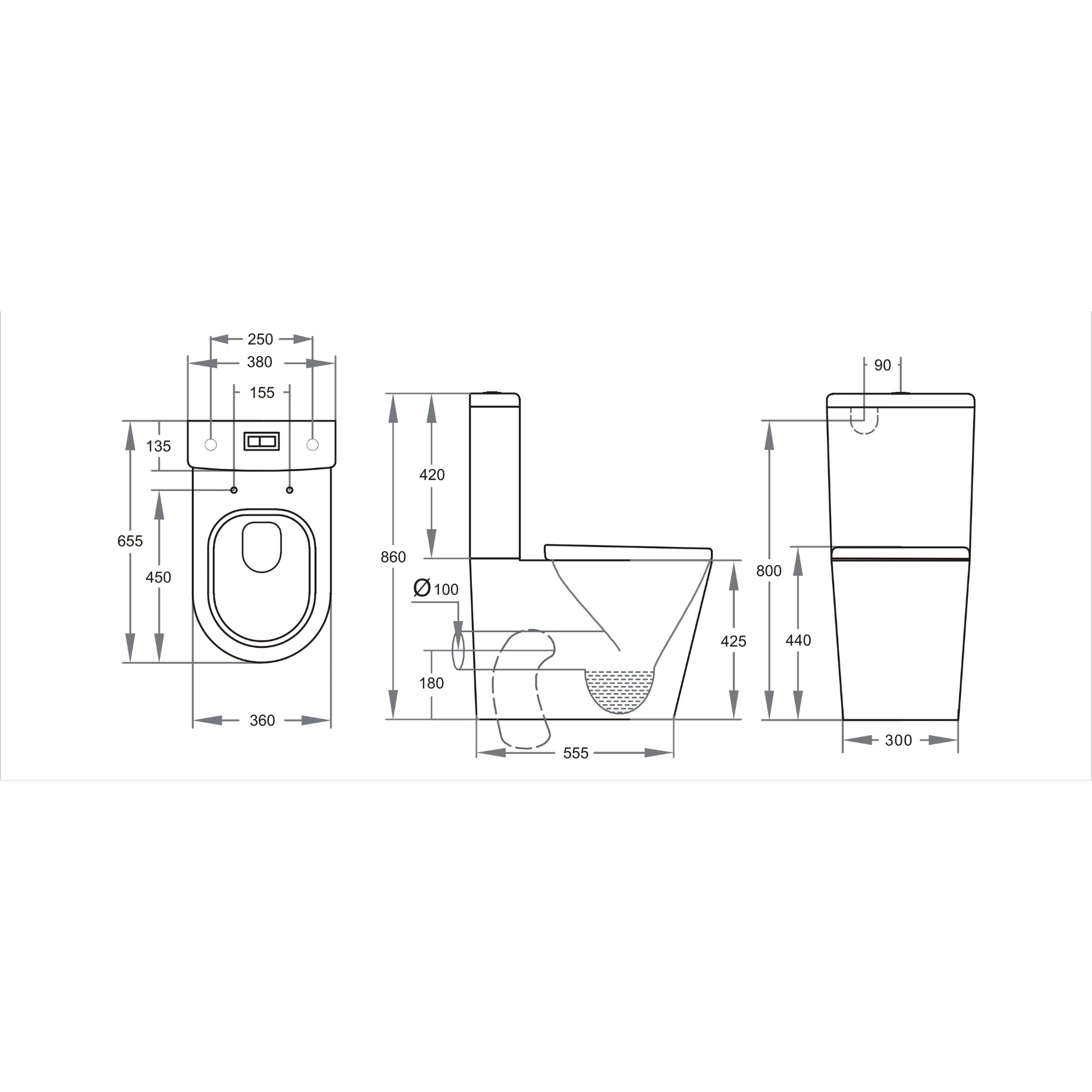 VITO SYLEA RIMLESS BACK TO WALL TOILET SUITE GLOSS WHITE