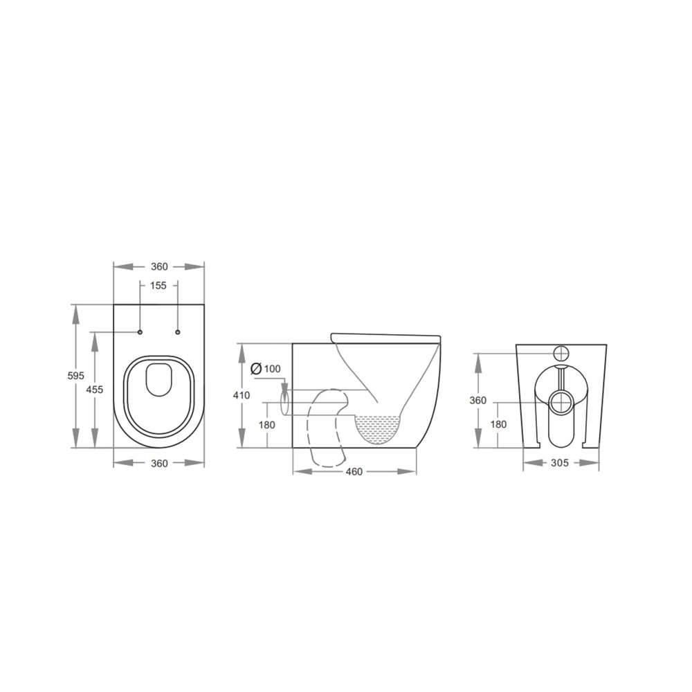 VITO VEX TORNADO WALL FACED TOILET PAN GLOSS WHITE