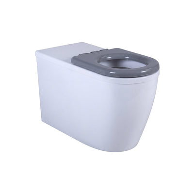 VITO EVIDA CARE WALL FACED TOILET PAN GLOSS WHITE WITH GREY SEAT