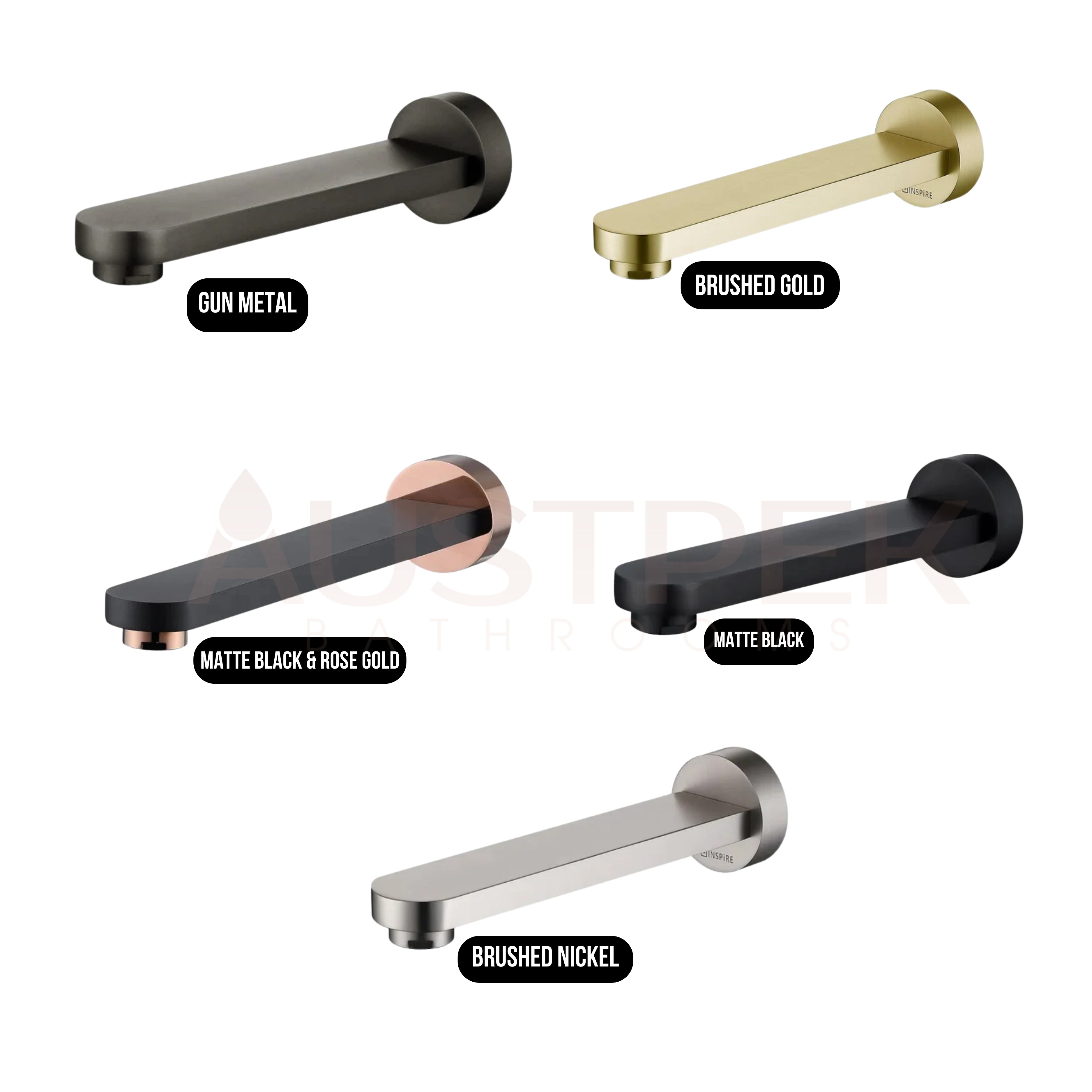 INSPIRE VETTO BATH SPOUT MATTE BLACK AND ROSE GOLD