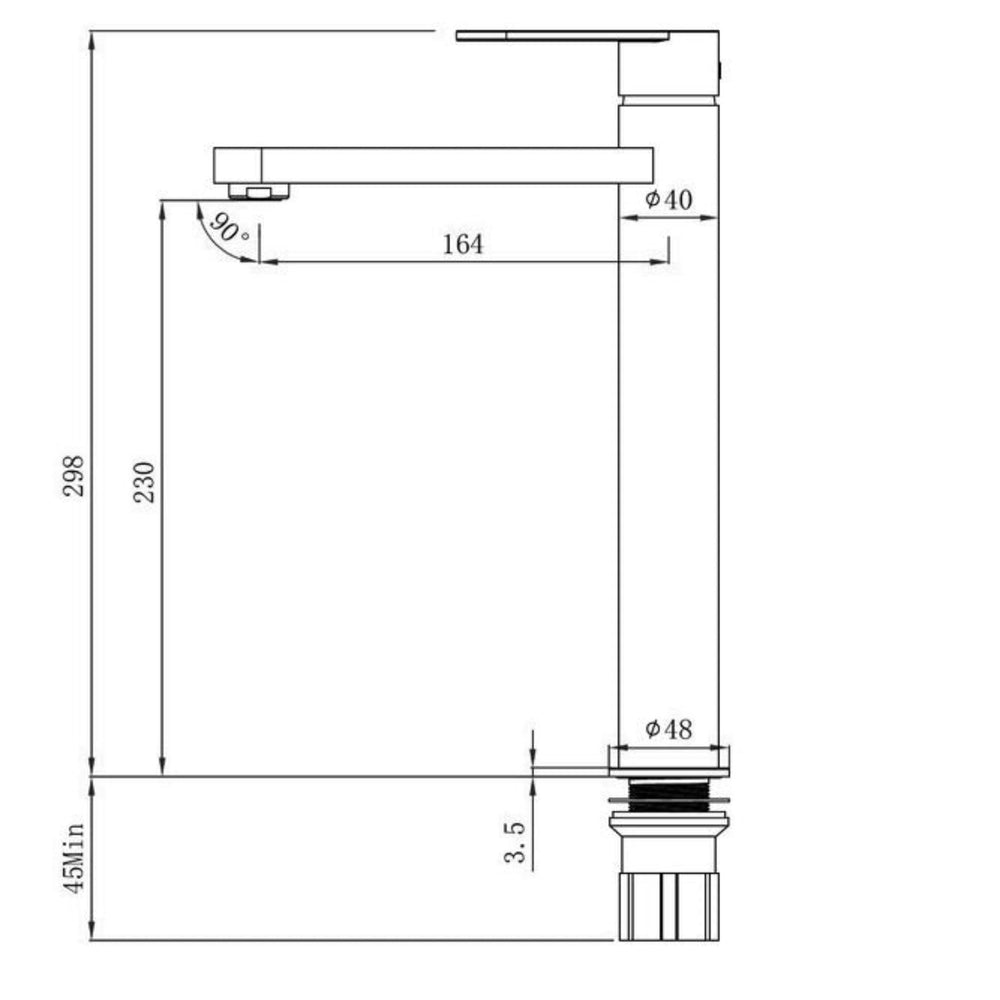 INSPIRE VETTO LEAD-FREE TALL BASIN MIXER BRUSHED GOLD