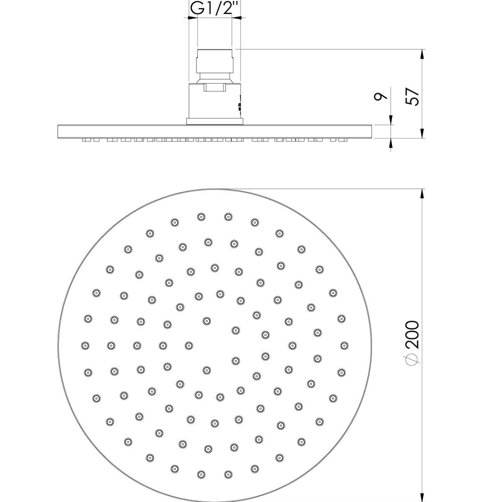 PHOENIX VIVID SHOWER ROSE ROUND 200MM CHROME
