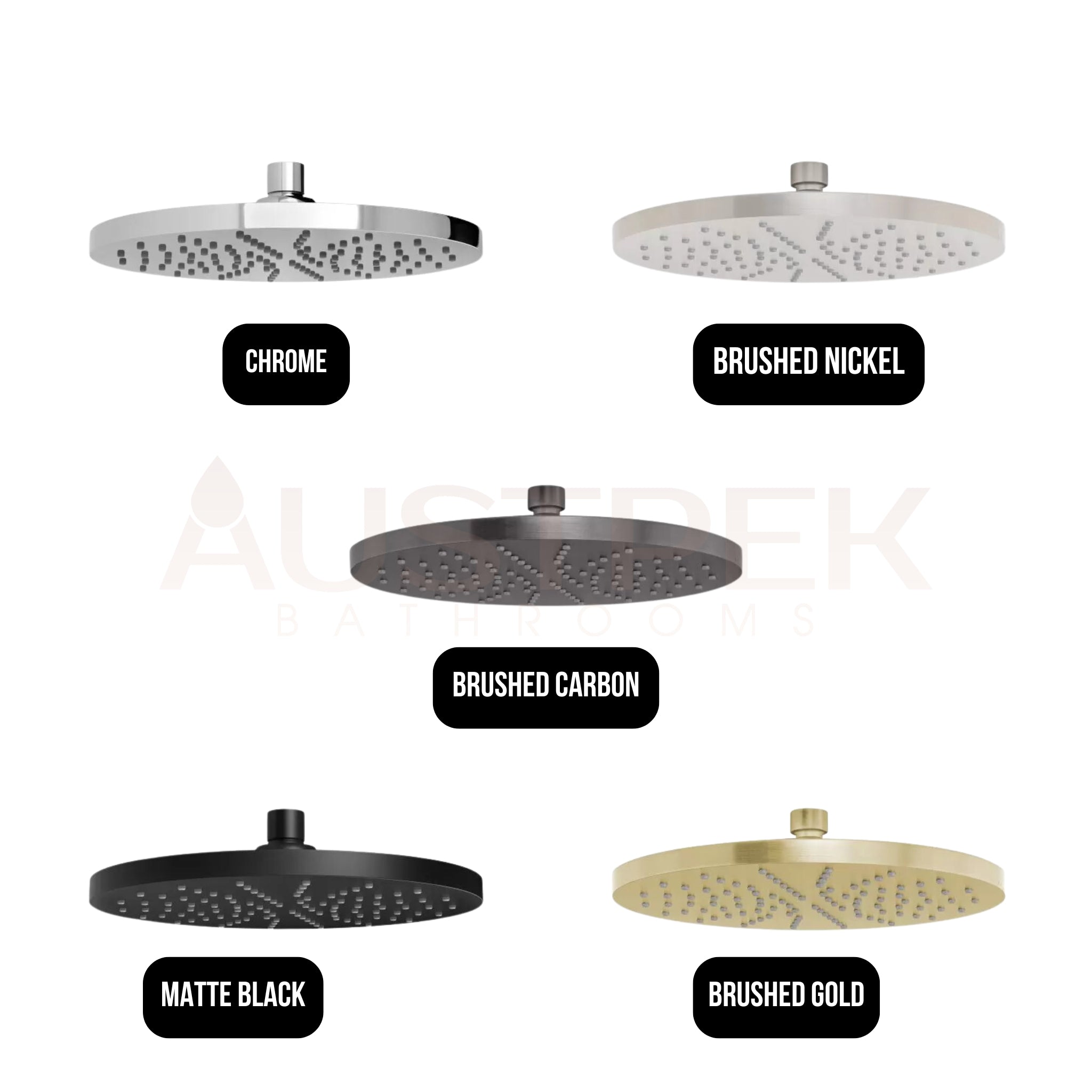 PHOENIX VIVID SHOWER ROSE ROUND 230MM BRUSHED NICKEL