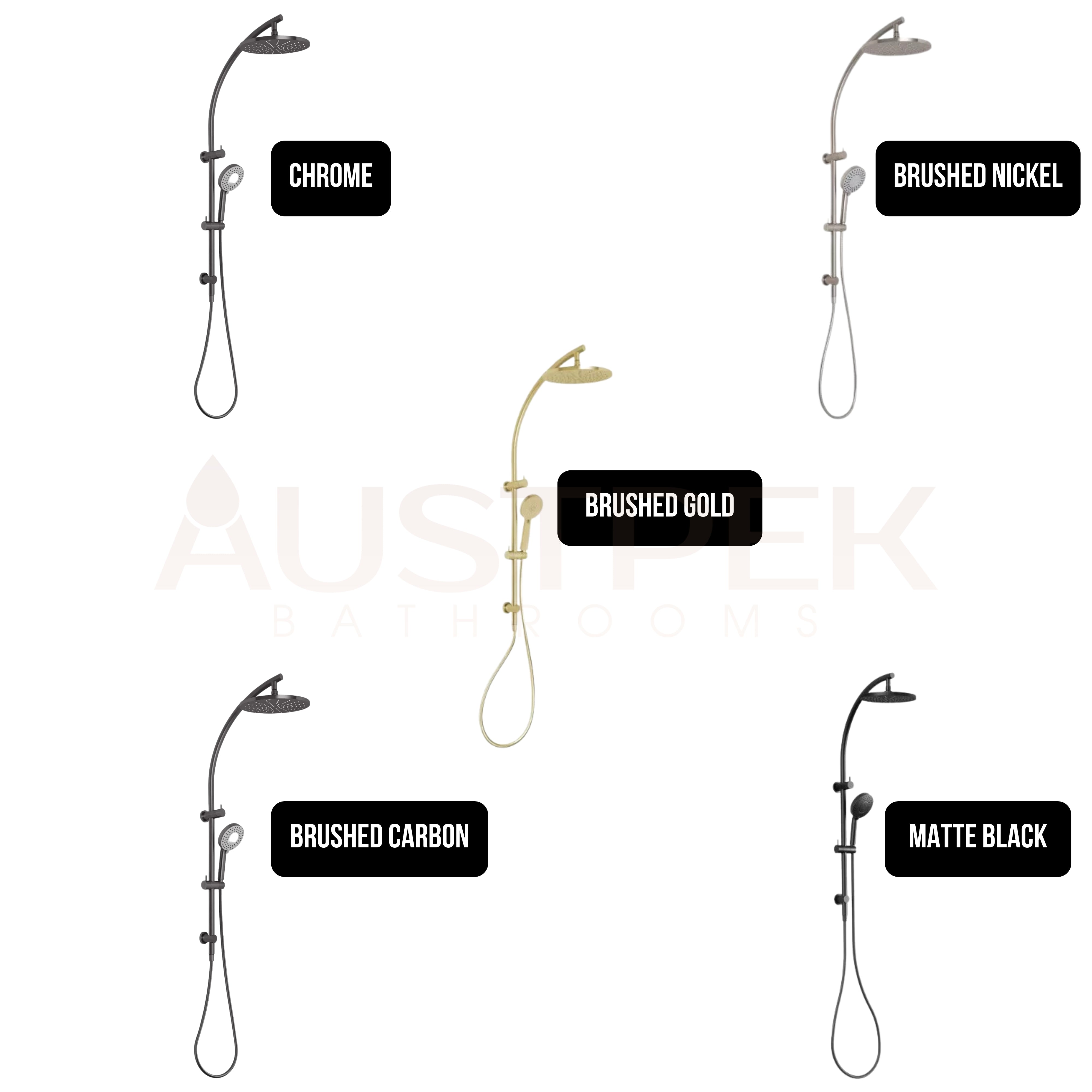PHOENIX VIVID TWIN SHOWER MATTE BLACK