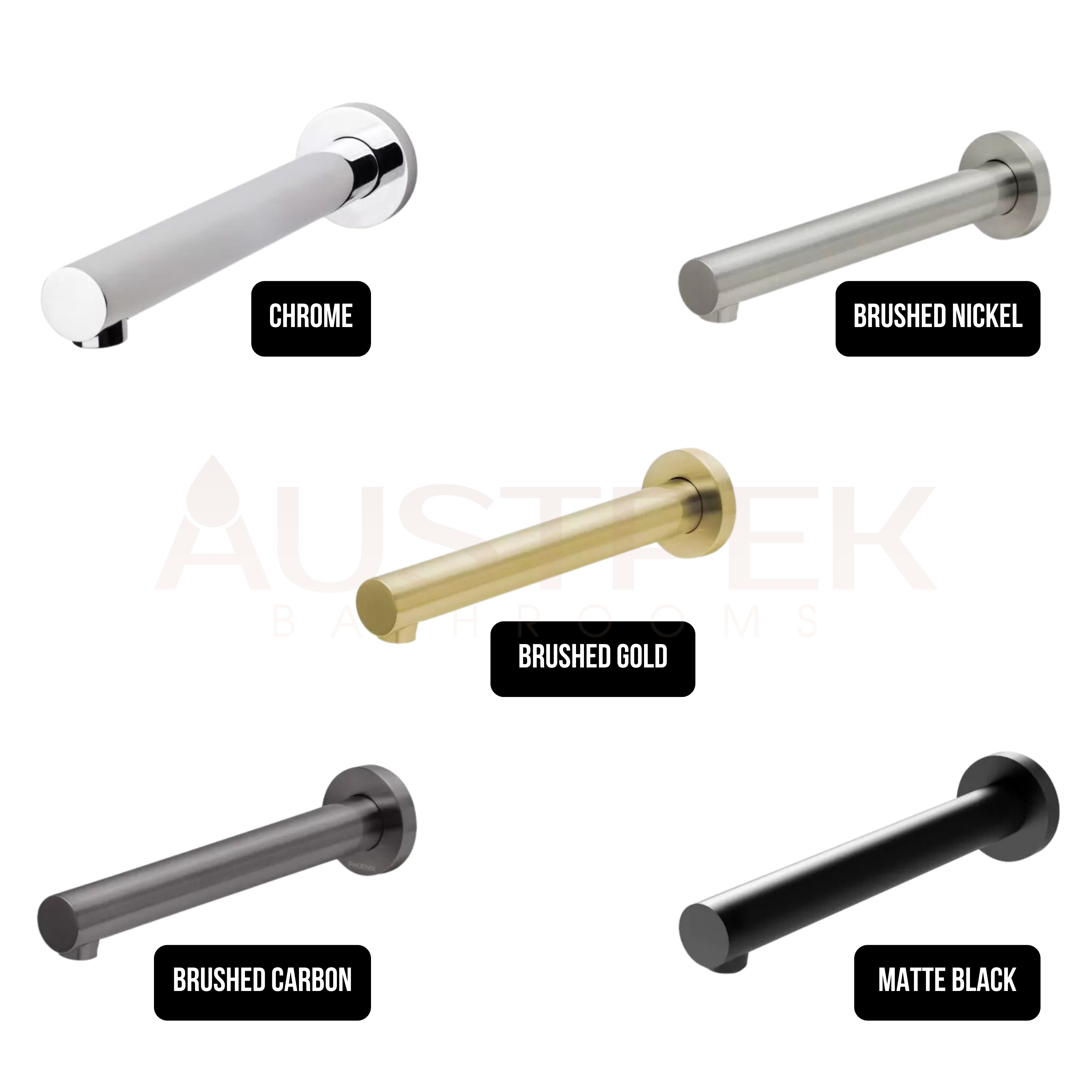 PHOENIX VIVID WALL BATH OUTLET 200MM CHROME