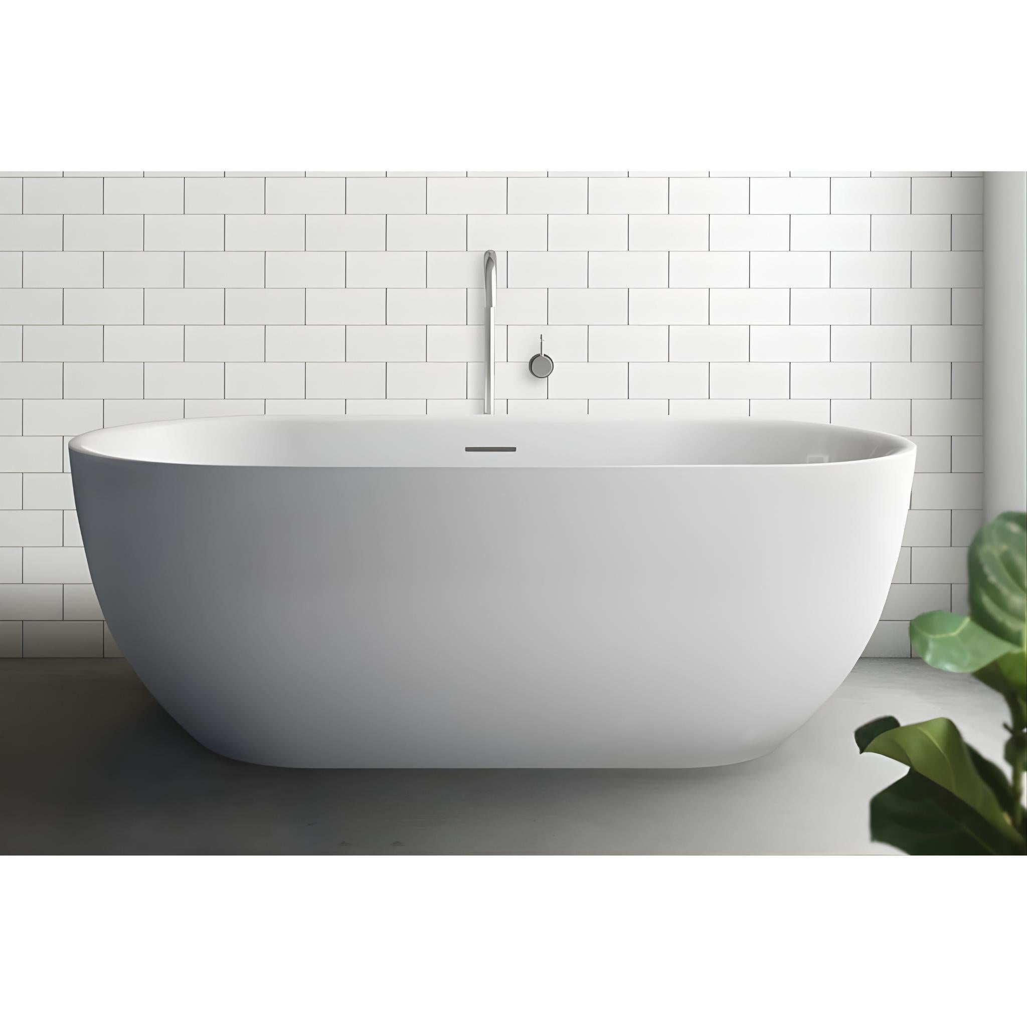 DECINA VALENTINA FREESTANDING BATH MATTE WHITE (AVAILABLE IN 1500MM AND 1700MM)