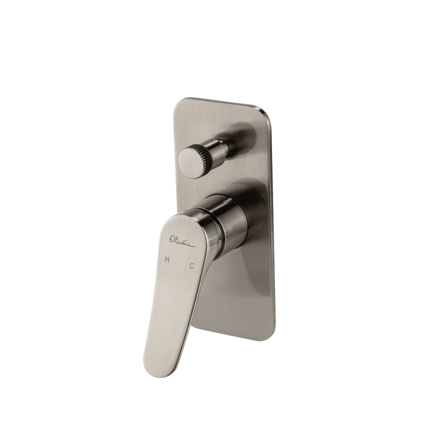 OLIVERI VERONA WALL MIXER WITH DIVERTER 180MM BRUSHED NICKEL