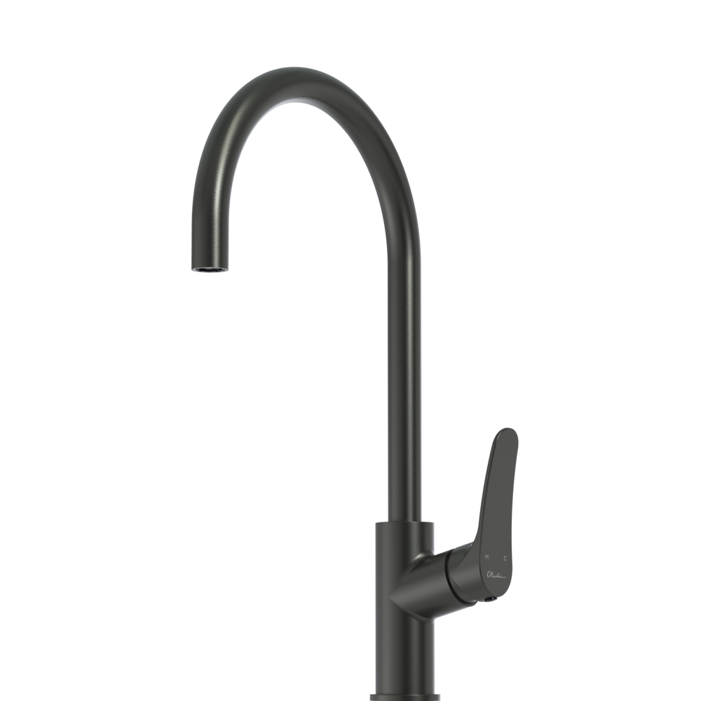 OLIVERI VERONA GOOSE NECK MIXER 431MM GUN METAL
