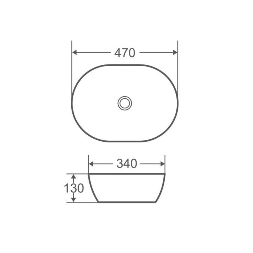 MERCIO VALE OVAL ABOVE COUNTER BASIN MATTE PINK 470MM