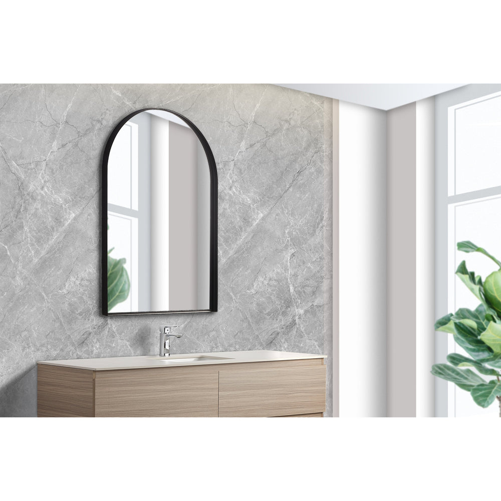 VITO VETRA ARCHED ALUMINUM FRAMED MIRROR MATTE BLACK 600X900MM