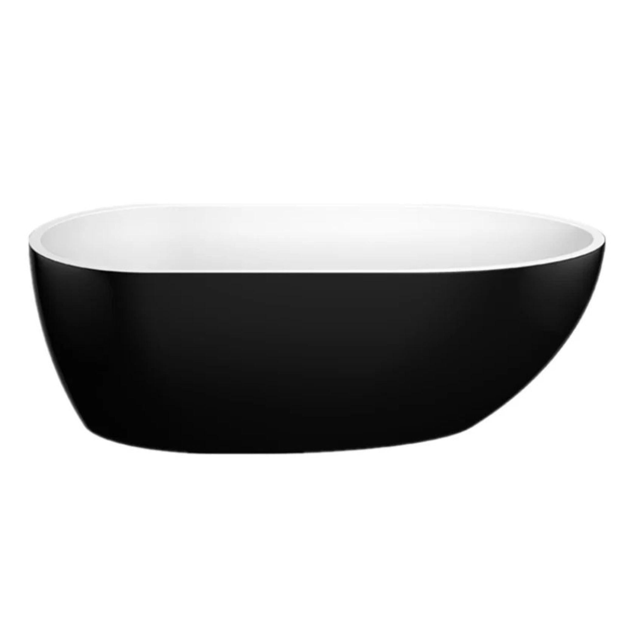 POSEIDON VEDA FREESTANDING BATHTUB GLOSS BLACK AND WHITE 1690MM